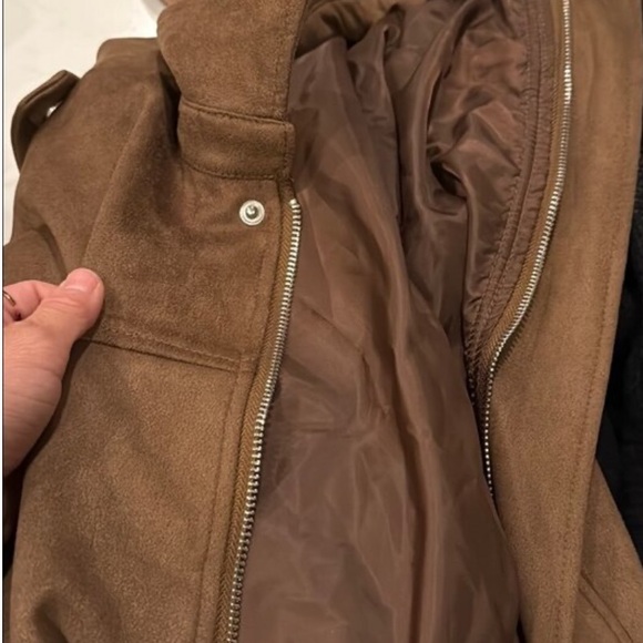 TEMU WOMENS VINTAGE BOMBER JACKET, SIZE SMALL, BROWN - Picture 8 of 14